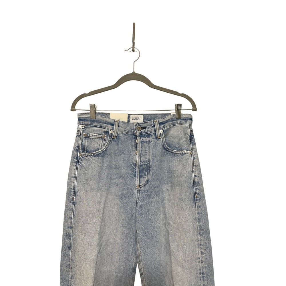 Citizens of Humanity Ayla Baggy Distressed High Rise Button Fly Jean Blue 25 NWT - Picture 12 of 15